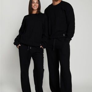 Comfrt Unisex Black Waffle Lounge Set Size XL